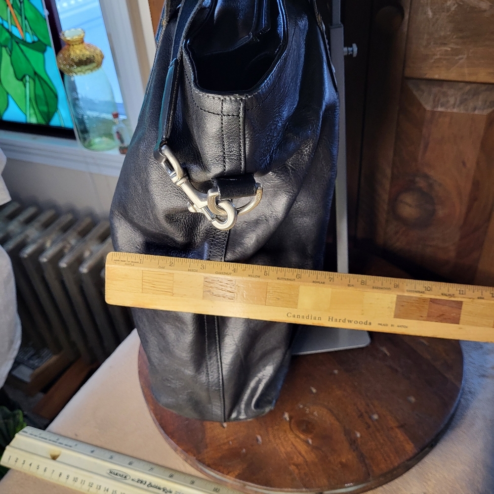 Coach Black Hudson Leather Tote Bag - Picture 10 of 17